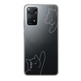 Manitoba Xiaomi Redmi Note 11 Pro/Note 12 Pro 4G ile Uyumlu Kediler Tasarımlı Baskılı Şeffaf Telefon Kılıfı