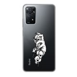 Manitoba Xiaomi Redmi Note 11 Pro/Note 12 Pro 4G ile Uyumlu Kuru Kafa Tasarımlı Baskılı Şeffaf Telefon Kılıfı