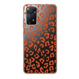 Manitoba Xiaomi Redmi Note 11 Pro/Note 12 Pro 4G ile Uyumlu Leopar Tasarımlı Baskılı Şeffaf Telefon Kılıfı