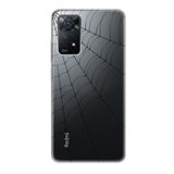 Manitoba Xiaomi Redmi Note 11 Pro/Note 12 Pro 4G ile Uyumlu Örümcek Ağı Tasarımlı Baskılı Şeffaf Telefon Kılıfı, Silikon