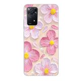 Manitoba Xiaomi Redmi Note 11 Pro/Note 12 Pro 4G ile Uyumlu Pastel Çiçek Tasarımlı Baskılı Şeffaf Telefon Kılıfı