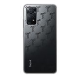 Manitoba Xiaomi Redmi Note 11 Pro/Note 12 Pro 4G ile Uyumlu Siyah Fiyonk Tasarımlı Baskılı Şeffaf Telefon Kılıfı