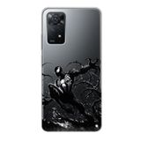 Manitoba Xiaomi Redmi Note 11 Pro/Note 12 Pro 4G ile Uyumlu Siyah Örümcek Tasarımlı Baskılı Şeffaf Telefon Kılıfı