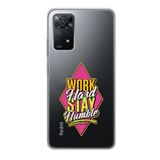 Manitoba Xiaomi Redmi Note 11 Pro/Note 12 Pro 4G ile Uyumlu Work Hard Tasarımlı Baskılı Şeffaf Telefon Kılıfı