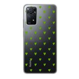 Manitoba Xiaomi Redmi Note 11 Pro/Note 12 Pro 4G ile Uyumlu Yeşil Kalpler Tasarımlı Baskılı Şeffaf Telefon Kılıfı