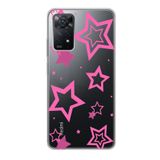 Manitoba Xiaomi Redmi Note 11 Pro/Note 12 Pro 4G ile Uyumlu Yıldızlar Tasarımlı Baskılı Şeffaf Telefon Kılıfı