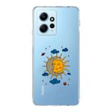 Manitoba Xiaomi Redmi Note 12 4G ile Uyumlu Ay Güneş ve Gezegen Tasarımlı Baskılı Şeffaf Telefon Kılıfı