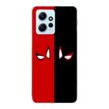 Manitoba Xiaomi Redmi Note 12 4G ile Uyumlu Baskılı Yumuşak Silikon Şeffaf Telefon Kılıfı, Kırmızı-Siyah