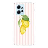 Manitoba Xiaomi Redmi Note 12 4G ile Uyumlu Baskılı Yumuşak Silikon Şeffaf Telefon Kılıfı, Limon Desenli