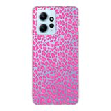 Manitoba Xiaomi Redmi Note 12 4G ile Uyumlu Baskılı Yumuşak Silikon Şeffaf Telefon Kılıfı, Pembe Leopar Desen