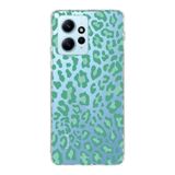 Manitoba Xiaomi Redmi Note 12 4G ile Uyumlu Baskılı Yumuşak Silikon Şeffaf Telefon Kılıfı, Yeşil Leopar Desen