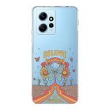 Manitoba Xiaomi Redmi Note 12 4G ile Uyumlu Believe Tasarımlı Baskılı Şeffaf Telefon Kılıfı, Çok Renkli