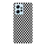 Manitoba Xiaomi Redmi Note 12 4G ile Uyumlu Dama Desen Tasarımlı Baskılı Şeffaf Telefon Kılıfı
