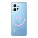 Manitoba Xiaomi Redmi Note 12 4G ile Uyumlu Gülen Yüz Tasarımlı Baskılı Şeffaf Telefon Kılıfı