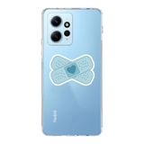 Manitoba Xiaomi Redmi Note 12 4G ile Uyumlu Kalp Yara Bandı Tasarımlı Baskılı Şeffaf Telefon Kılıfı