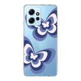 Manitoba Xiaomi Redmi Note 12 4G ile Uyumlu Kelebek Tasarımlı Baskılı Şeffaf Telefon Kılıfı, Çok Renkli