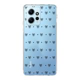 Manitoba Xiaomi Redmi Note 12 4G ile Uyumlu Kurdele Tasarımlı Baskılı Şeffaf Telefon Kılıfı