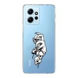 Manitoba Xiaomi Redmi Note 12 4G ile Uyumlu Kuru Kafa Tasarımlı Baskılı Şeffaf Telefon Kılıfı