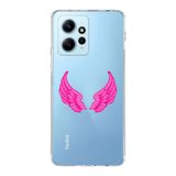 Manitoba Xiaomi Redmi Note 12 4G ile Uyumlu Melek Kanadı Tasarımlı Baskılı Şeffaf Telefon Kılıfı