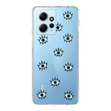 Manitoba Xiaomi Redmi Note 12 4G ile Uyumlu Nazar Gözler Tasarımlı Baskılı Şeffaf Telefon Kılıfı