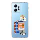 Manitoba Xiaomi Redmi Note 12 4G ile Uyumlu Okay Tasarımlı Baskılı Şeffaf Telefon Kılıfı, Çok Renkli