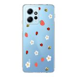 Manitoba Xiaomi Redmi Note 12 4G ile Uyumlu Papatya Arı Tasarımlı Baskılı Şeffaf Telefon Kılıfı