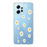 Manitoba Xiaomi Redmi Note 12 4G ile Uyumlu Papatya Tasarımlı Baskılı Şeffaf Telefon Kılıfı