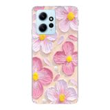 Manitoba Xiaomi Redmi Note 12 4G ile Uyumlu Pastel Çiçek Tasarımlı Baskılı Şeffaf Silikon Telefon Kılıfı