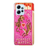 Manitoba Xiaomi Redmi Note 12 4G ile Uyumlu Perfect Match Tasarımlı Baskılı Şeffaf Telefon Kılıfı, Çok Renkli