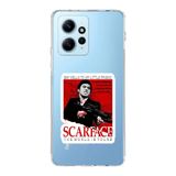 Manitoba Xiaomi Redmi Note 12 4G ile Uyumlu Scarface Tasarımlı Baskılı Şeffaf Telefon Kılıfı, Çok Renkli