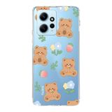 Manitoba Xiaomi Redmi Note 12 4G ile Uyumlu Sevimli Ayıcık Tasarımlı Baskılı Şeffaf Telefon Kılıfı
