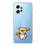 Manitoba Xiaomi Redmi Note 12 4G ile Uyumlu Sinirli Ayı Tasarımlı Baskılı Şeffaf Telefon Kılıfı
