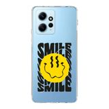 Manitoba Xiaomi Redmi Note 12 4G ile Uyumlu Smile Tasarımlı Baskılı Şeffaf Telefon Kılıfı, Çok Renkli