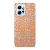 Manitoba Xiaomi Redmi Note 12 4G ile Uyumlu Turuncu Leopar Tasarımlı Baskılı Şeffaf Telefon Kılıfı