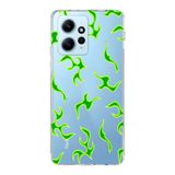 Manitoba Xiaomi Redmi Note 12 4G ile Uyumlu Yeşil Yıldırım Tasarımlı Baskılı Şeffaf Telefon Kılıfı