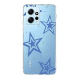 Manitoba Xiaomi Redmi Note 12 4G ile Uyumlu Yıldız Tasarımlı Baskılı Şeffaf Silikon Telefon Kılıfı