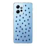 Manitoba Xiaomi Redmi Note 12 4G ile Uyumlu, Yıldızlar Tasarımlı, Baskılı Şeffaf Silikon Telefon Kılıfı, Çok Renkli
