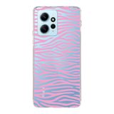 Manitoba Xiaomi Redmi Note 12 4G ile Uyumlu Zebra Desen Tasarımlı Baskılı Şeffaf Telefon Kılıfı