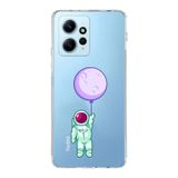 Manitoba Xiaomi Redmi Note 12 4G Uyumlu Astronot Tasarımlı Baskılı Şeffaf Telefon Kılıfı