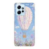 Manitoba Xiaomi Redmi Note 12 4G Uyumlu Baskılı Yumuşak Silikon Şeffaf Telefon Kılıfı, Çiçek Balon Deseni