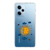 Manitoba Xiaomi Redmi Note 12 Pro 5G ile Uyumlu Ay Güneş ve Gezegen Tasarımlı Baskılı Şeffaf Telefon Kılıfı