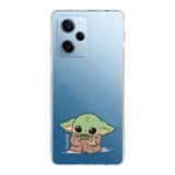 Manitoba Xiaomi Redmi Note 12 Pro 5G ile Uyumlu Baby Yoda Tasarımlı Baskılı Şeffaf Telefon Kılıfı