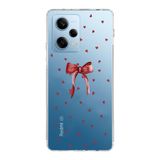 Manitoba Xiaomi Redmi Note 12 Pro 5G ile Uyumlu Baskılı Yumuşak Silikon Şeffaf Telefon Kılıfı, Kalp Desenli
