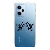 Manitoba Xiaomi Redmi Note 12 Pro 5G ile Uyumlu Baskılı Yumuşak Silikon Şeffaf Telefon Kılıfı, Kaplan Deseni