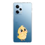 Manitoba Xiaomi Redmi Note 12 Pro 5G ile Uyumlu Baskılı Yumuşak Silikon Şeffaf Telefon Kılıfı, Sarı Kuş Deseni