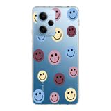 Manitoba Xiaomi Redmi Note 12 Pro 5G ile Uyumlu Baskılı Yumuşak Silikon Şeffaf Telefon Kılıfı, Smiley Desen