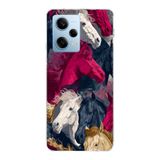 Manitoba Xiaomi Redmi Note 12 Pro 5G ile Uyumlu Baskılı Yumuşak Silikon Telefon Kılıfı, At Deseni