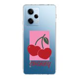 Manitoba Xiaomi Redmi Note 12 Pro 5G ile Uyumlu Cherry Tasarımlı Baskılı Şeffaf Telefon Kılıfı