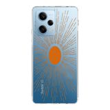 Manitoba Xiaomi Redmi Note 12 Pro 5G ile Uyumlu Güneş Tasarımlı Baskılı Şeffaf Telefon Kılıfı