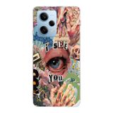 Manitoba Xiaomi Redmi Note 12 Pro 5G ile Uyumlu I See You Tasarımlı Baskılı Şeffaf Telefon Kılıfı
